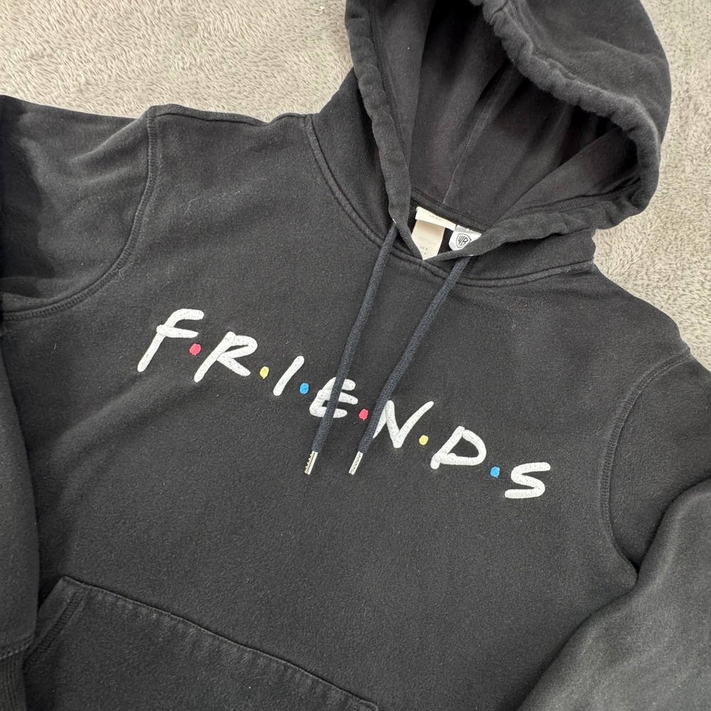 H&M Friends Hoodie Women Small Black Excellent Graphic TV Show Sweatshirt